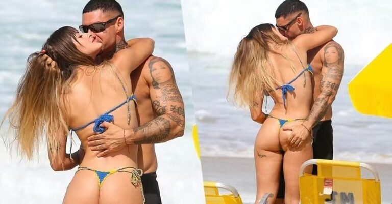 Filipe Ret e Agatha Sá sobem a temperatura em praia do Rio com beijos apaixonados