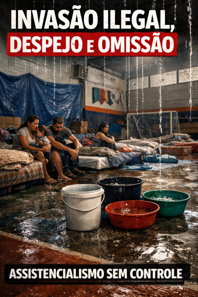 Poliesportivo da Ilha vira abrigo precário após despejo e expõe conivência com a ilegalidade e falência da política social