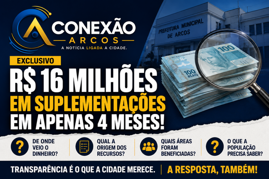 ARCOS: R$ 16 MILHÕES EM SUPLEMENTAÇÕES, DE ONDE VEIO O DINHEIRO E PARA ONDE ELE FOI?