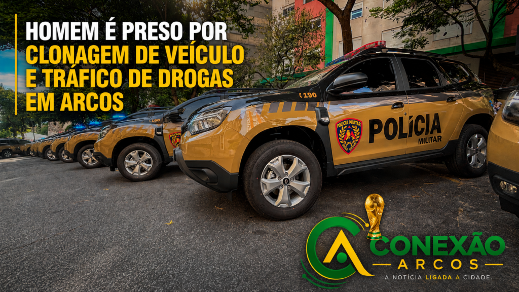 Homem é preso por clonagem de veículo e tráfico de drogas em Arcos
