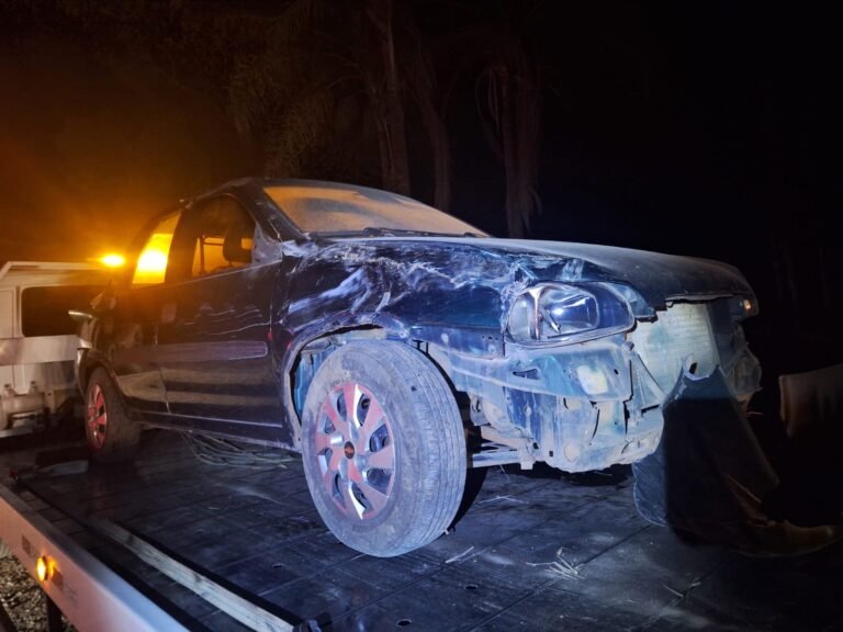 Motorista fica ferido após perder controle de veículo e sair da pista na MG-439, em Pains
