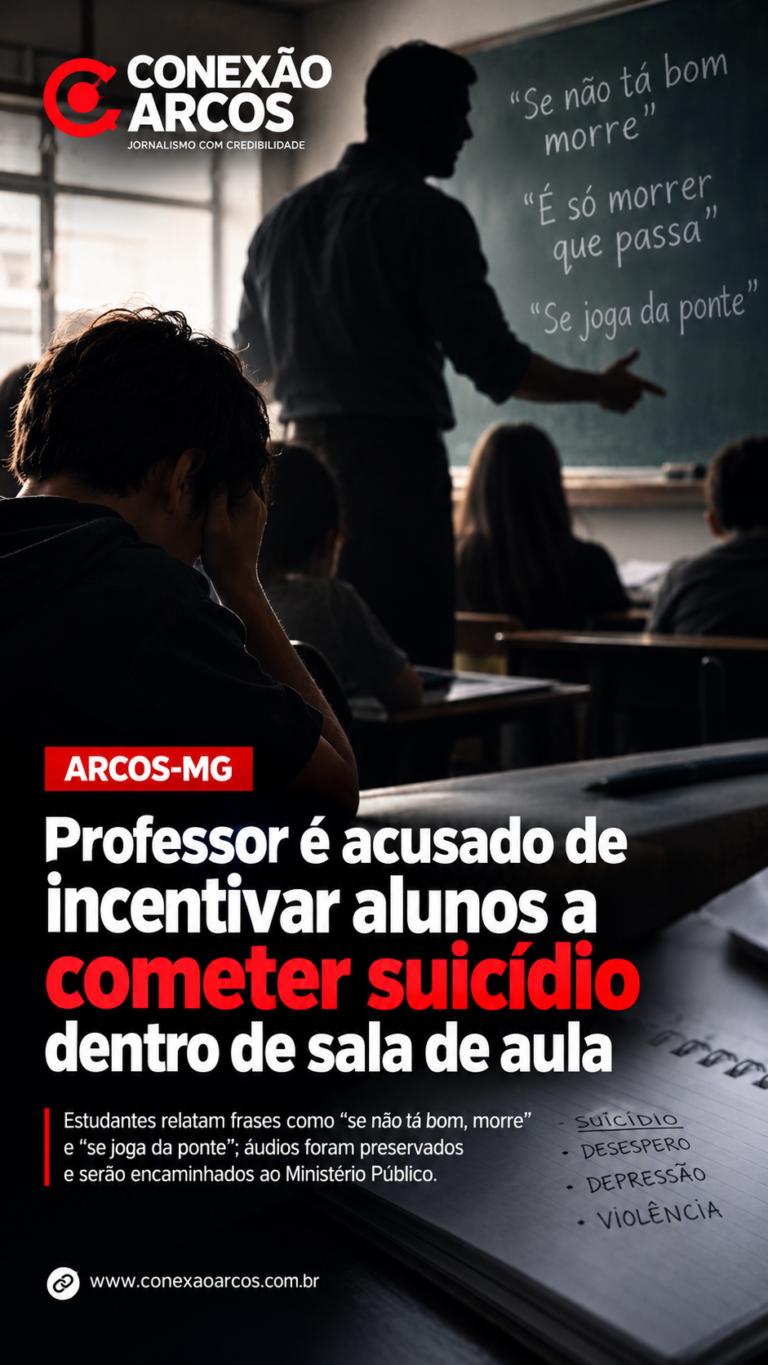 Professor é acusado de incentivar alunos a cometer suicídio dentro de sala de aula em Arcos