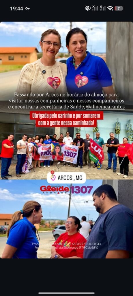 Na hora do almoço? Relatos levantam dúvidas sobre caminhada e reunião política em ArcosNa hora do almoço?